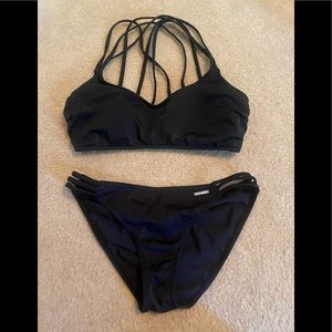 Bruno Banani bikini set-black, size S/M bottom, 34C-D top (no underwire)